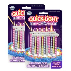 BEST PARTY EVER! Quick Light Birthday Candles – Lighting 2 pack, Multicolor