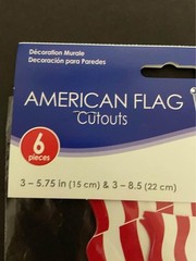 Beistle American Flag Cutouts 6 Pieces 5.75 to 8.5 inches