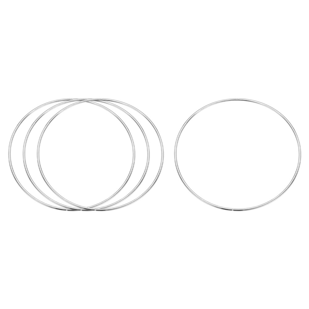 4 Pcs Metal Hoops for Crafts, 5.5 Inch Dream Catcher Rings, Silver