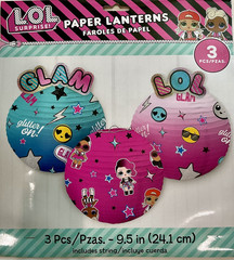 LOL SURPRISE! TOGETHER 4-EVA PARTY (3) Embellished Paper 9.5″ Lanterns ~ NEW