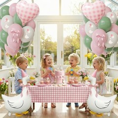 One Silly Goose Birthday Decorations Girl – Goose Balloons with Pink Printed …