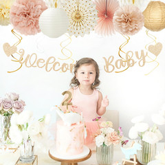 Champagne-Gold Fall Boho Baby Shower Party-Decorations – 21Pcs Girls Welcome Bab