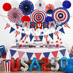 27PCS 250Th Anniversary Decorations, 4Th of July Decorations Memorial Day Red Wh