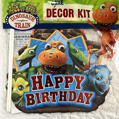 Dinosaur Train Birthday Party Decor Set Cake Topper Bunting Happy Birthday Sign