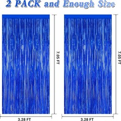 Versatile Navy Blue Tinsel Backdrops: 2 PCS, 3.28 FT x 7.05 FT for All Parties