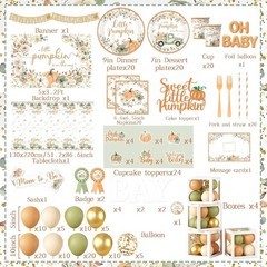 Little Pumpkin Baby Shower Decorations Set. Boy or Girl, Gender Neutral NEW