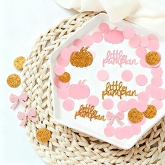 Little Pumpkin Confetti Bow Fall Theme Glitter Table Scatter Decoration 280 PCS