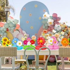 9 PCS Colorful Daisy Flower Honeycomb Centerpieces Floral Table Topper Party