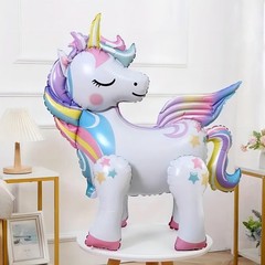 5 Pcs Self Standing Unicorn Balloons – 3D Rainbow and Star Foil Balloons for …