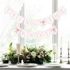 Tying the Knot Pink Bow Banner – Bridal Shower Garland,Bridal Weekend Decor,Bow