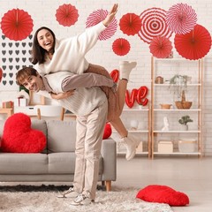 Hanging Paper Fans Set Paper Decorations for Party Birthday（6pcs)