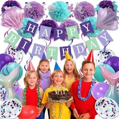 Mermaid Birthday Decorations for Girls Women 29pcs Party Supplies Mermaid 1
