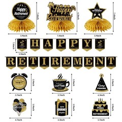 Retirement Party Decorations Banner Honeycomb Centerpiece Set