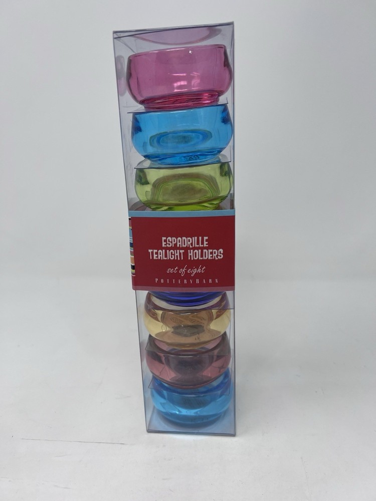 NEW Pottery Barn Espadrille Collection Tealight Candle Holders Votives VINTAGE