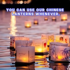 20PCS Water Floating Candle Lanterns Silver Water Lanterns for Memorials