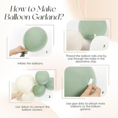 149Pcs Neutral Balloon Arch Kit, Sage Green Balloon Arch Kit with Nude White San
