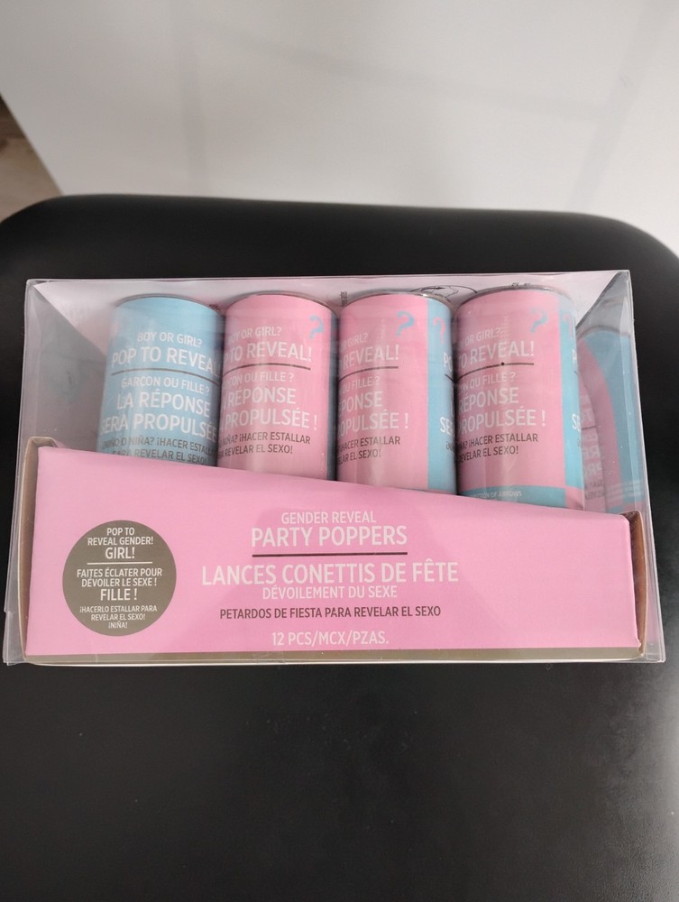 Gender Reveal Party Poppers 12 Pcs New In Box Boy Or Girl
