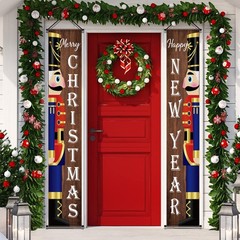 Nutcracker Door Banner 71×12″ Merry Christmas Front Porch Hanging Sign Holiday