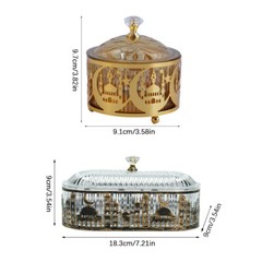 Muslim Snack Box Eid Decor Ramadan Candy Box Desktop Storage Dustproof Trays