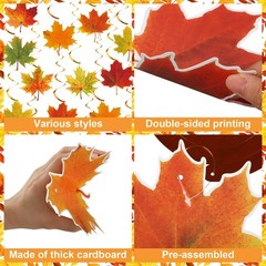 Fall Leaves Hanging Swirls Maple Streamer Autumn Thanksgiving Decor 36 PCS