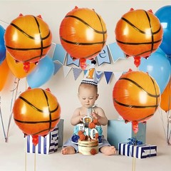 12 Pcs Basketball Balloons,18 Inch Basketball Party Foil Balloons,Sports Myla…