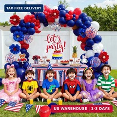 Red White and Blue Balloons – 60pcs 12″ Navy Blue and Red and White Party Balloo