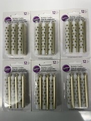 WOW! 6 Packs Wilton 3” Gold 50th Birthday 50th Anniversary 72 Candles (6 x12)