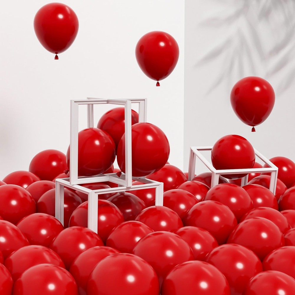 Awenztech 120pcs 5 inch Red Balloons, small Red Latex Balloons for Baby Shower