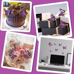 3D Butterfly Wall Decor Pcs Multiple Sizes Styles Butterfly 24 Pve Black Purple