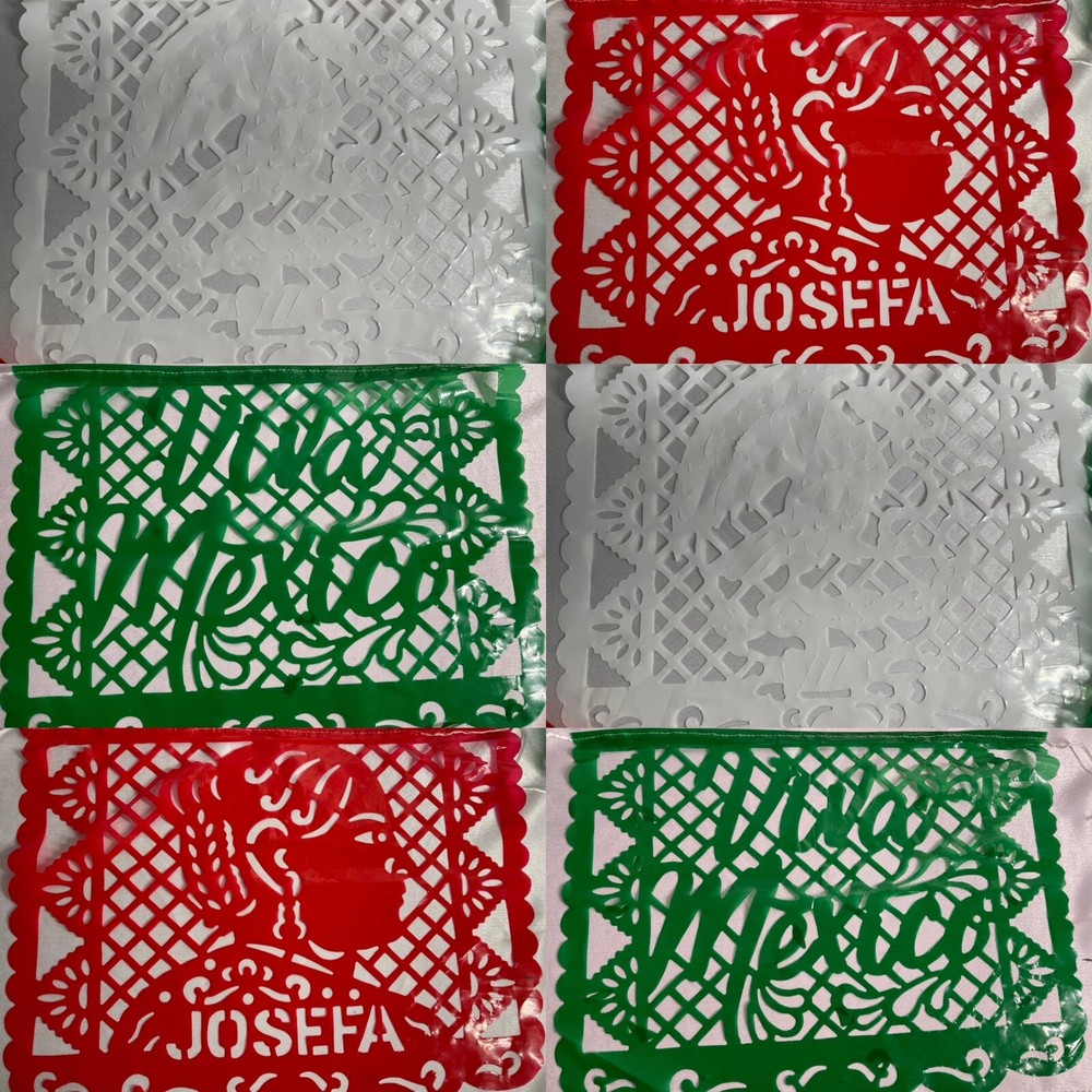 2 Pack 9 Pieces Papel Picado Plastic Papel Picado 16’ Mexican Papel Picado