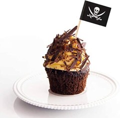 200 Pieces Pirate Cocktail Toothpicks Flags Cake Toppers for Food, Appetizer,