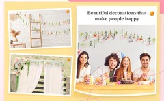 2 Pcs 6.6 ft Artificial Flower Garland Spring Wildflower Vines Backdrop Floral