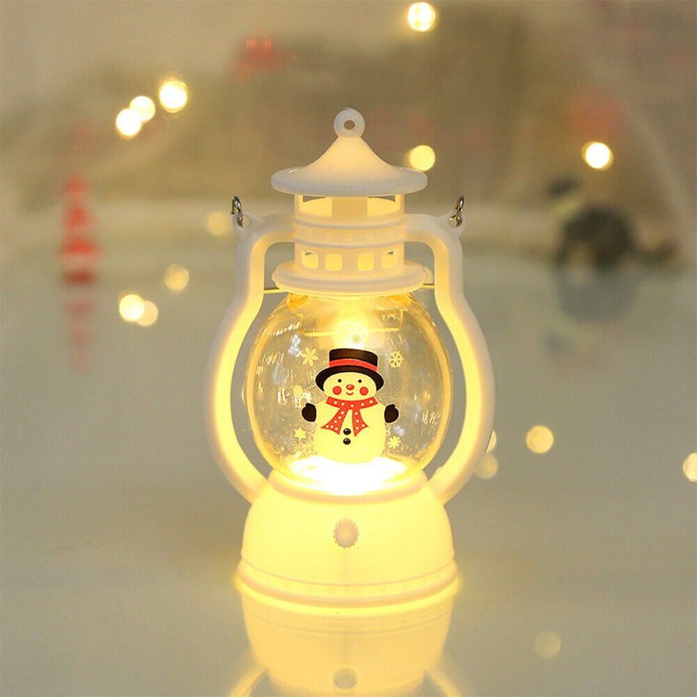 4Pcs LED Electronic Candle Christmas Decoration Santa Snowman Portable Oil Lamp