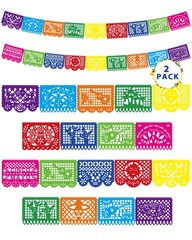 36 FT Cinco De Mayo Decorations, 2 Pack Mexican Party Banner, Plastic Fiesta Ban