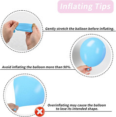 Pink and Blue Balloon Set – 50Pcs 12 Inch Pastel Confetti, Royal and Metallic Ba