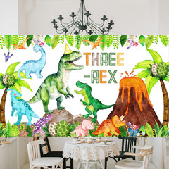 Three Rex Birthday Decorations Boy Watercolor Dinosaur 3Rd Birthday Party Banner