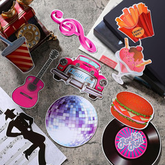 48 Pcs 50’S Rock and Roll Party Decorations Retro Party Decoration 1950S Music R
