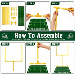 2 Pcs Football Party Decorations 70.8 x 31.5in Large Plastic Goal Field Post …