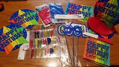 Birthday Celebration decorations bright primary colors, fast free shipping