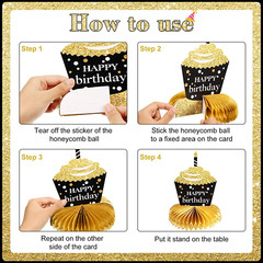 8 Pieces 80Th Birthday Table Decorations for Men and Women, Happy 80Th Honeycomb