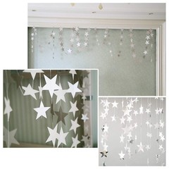 Silver Star Garland Banner Decorations – 156 Feet Bright Silver Garland Hangi…