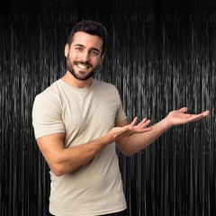 Voircoloria 3 Pack 3.3 x 6.6 ft Black Foil Fringe Backdrop Curtains, Tinsel