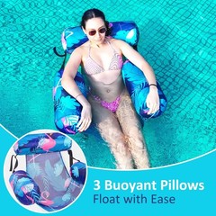 Inflatable Pool Float Chair – 2 Pack Pool Floats Adult Heavy Duty, Water Floa…