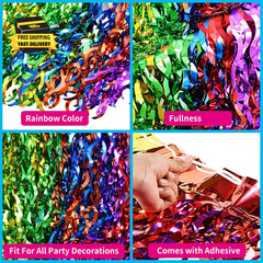 Cinco De Mayo Decorations 2 Packs Fiesta Party Wavy Metallic Tinsel Foil Fringe