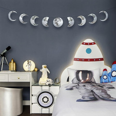 Silver Moon Wall Decor Hanging 9 Phases Moon Banner Party Decorations Aesthetic
