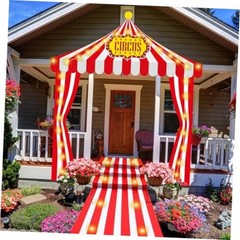 Fanfanwin 7 Pcs Lighted up Carnival Entryway Party Decorations Set Circus Tent