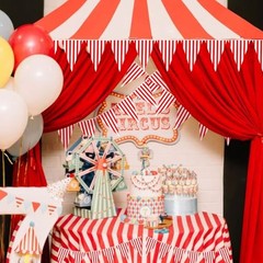 6 Pack Carnival Circus Party Decorations Striped Pennant Banner Red White
