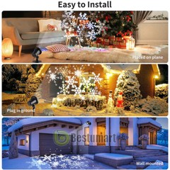 Christmas Snowflake Projector Laser Light LED Moving Xmas Party Yard Decor Lamp
