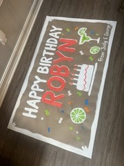 Customizable Hand Painted Banner for Any Occasion, Painted birthday banner 3×5