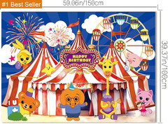 Circus Theme Birthday Party Decorations, Cartoon Carnival Animal Party Supplies